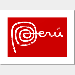 Marca peru - blanco - Peru Logo Posters and Art